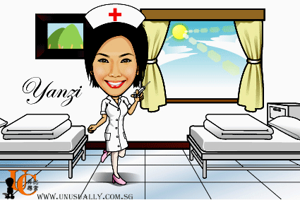 Digital Caricature Drawing - Nurse Theme